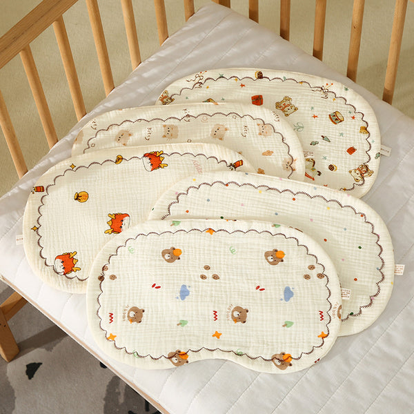Infant Cotton Flat Pillow with Lace