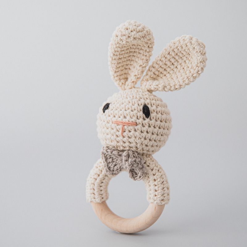 Handmade Crochet Animal Baby Rattle Teether