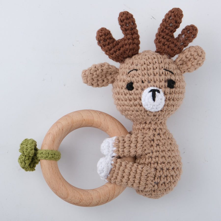 Handmade Crochet Animal Baby Rattle Teether