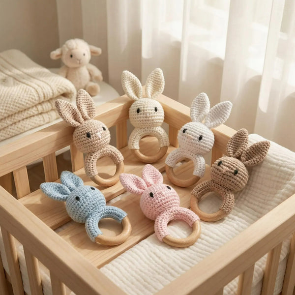 Handmade Crochet Animal Baby Rattle Teether